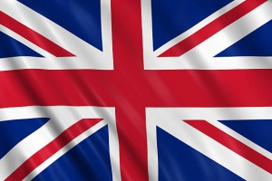 Flag of the united kingdom waving with highly detailed textile texture pattern